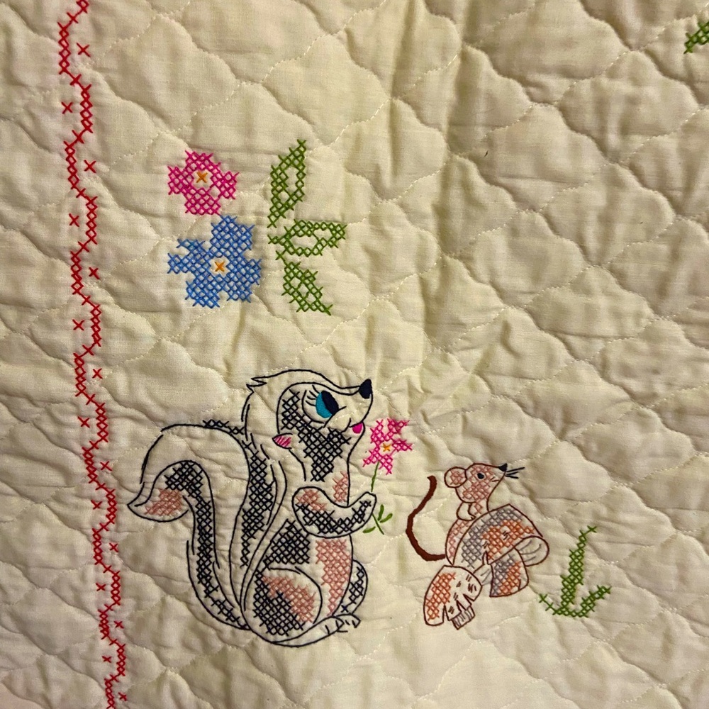 Vintage Disney Bambi baby blanket cross stitch design - Picture 9 of 10